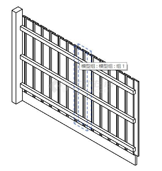 普通栏杆木栅格围篱设计