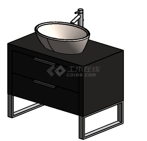  卫浴-常规卫浴-梳妆台-带桌上盆-3D