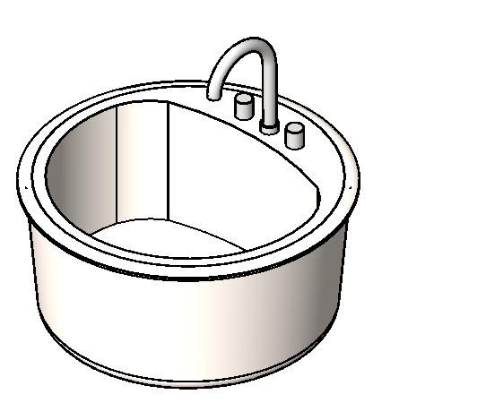  卫浴-常规卫浴-污水槽-梳妆台水槽-圆形-3D_图1