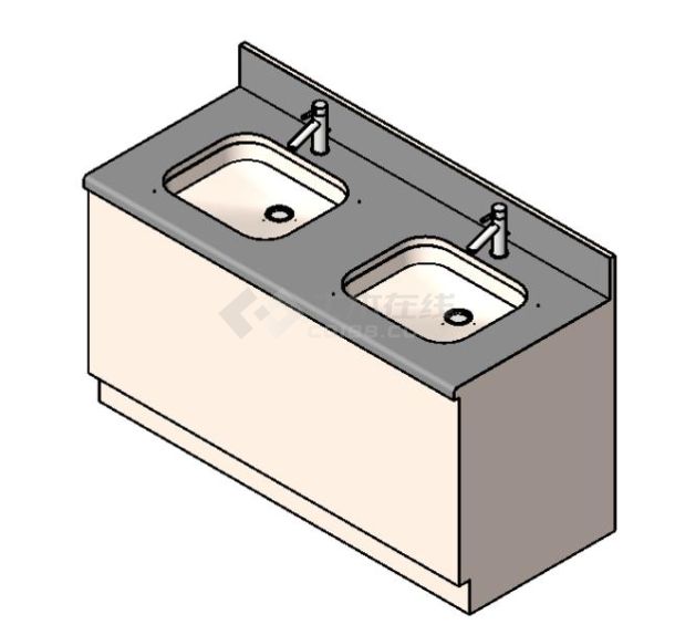  卫浴-常规卫浴-洗脸盆-台下式台盆-3D