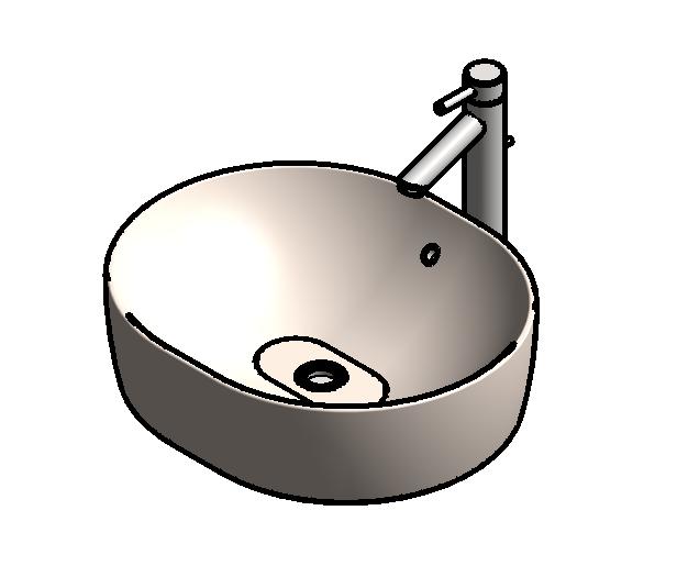  卫浴-常规卫浴-洗脸盆-桌上式洗脸盆-3D_图1