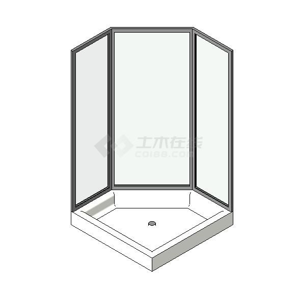 专用设备-卫浴附件--浴室隔断 3D