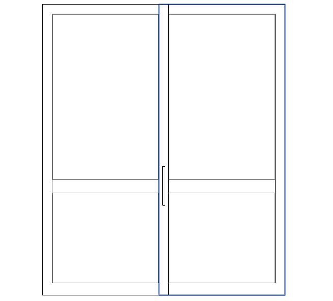 幕墙-门窗嵌板-门嵌板_双扇推拉无框铝门_图1