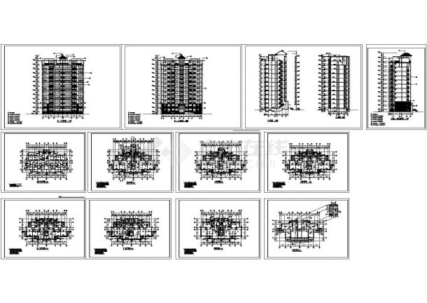 某市区11层高层住宅楼建筑设计CAD施工图（含住宅楼半地下室设计）-图一