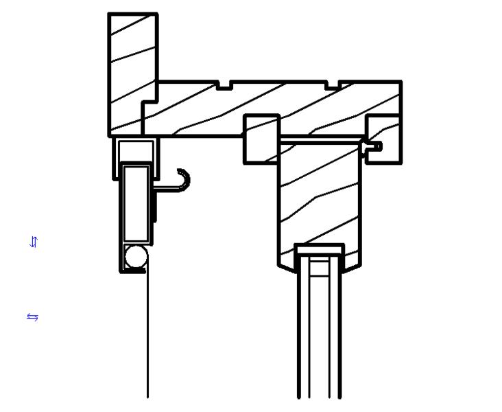 详图项目-Div02-门和窗-木质门-木质推拉门 -操作边框- 剖面