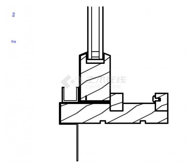 详图项目-Div02-门和窗-木质门-木包推拉门 - 固定边框 - 剖面