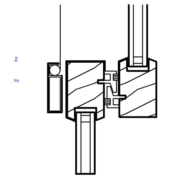 详图项目-Div02-门和窗-木质门-木包推拉门 - 连接头 - 剖面_图1