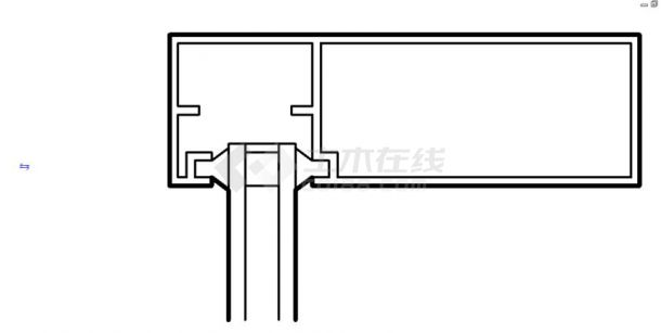 详图项目-Div02-门和窗-入口和店面-金属店面-店面双层玻璃 -室内上梁-剖面