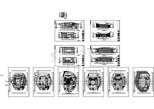 威海国际会议中心、市民文化中心建筑工程全套cad施工图纸（甲级设计院设计，标注详细）-图一