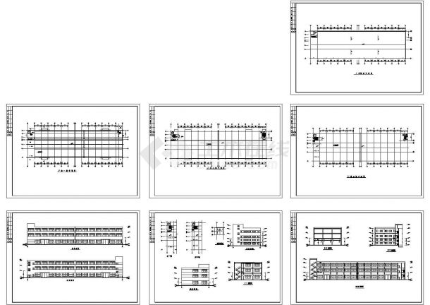 三层厂房设计方案图(CAD，7张图纸)-图一