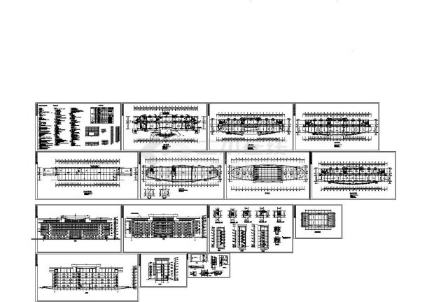 南图电解铝厂办公楼施工图纸(CAD，15张图纸)-图一