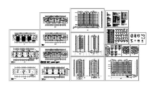 书香门第公寓 2# 3#楼小高层住宅建筑图（CAD，16张图纸）-图一