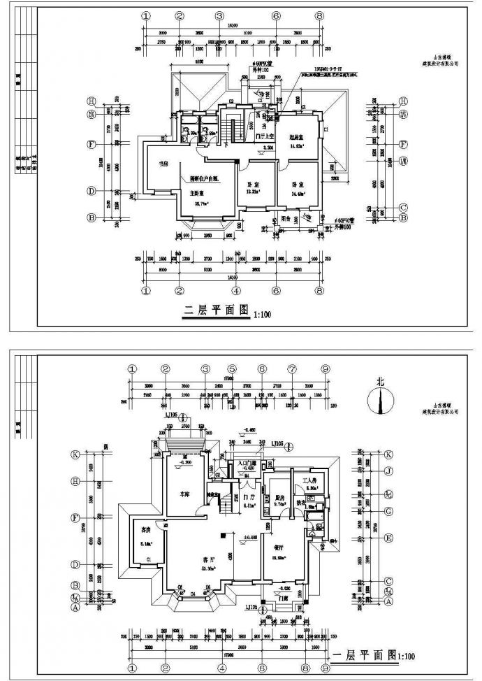 某2层住宅楼户型建筑设计CAD图纸_图1