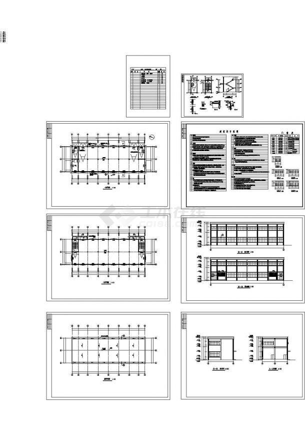 某多层制衣车间建筑施工全套图(CAD，8张图纸)，含建筑设计说明-图一