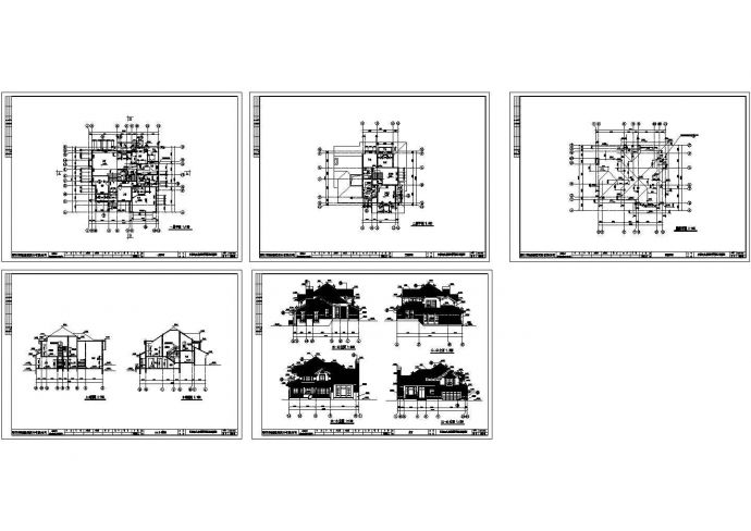 某二层混合结构森林住宅区别墅设计cad全套建筑施工图纸（标注详细）_图1