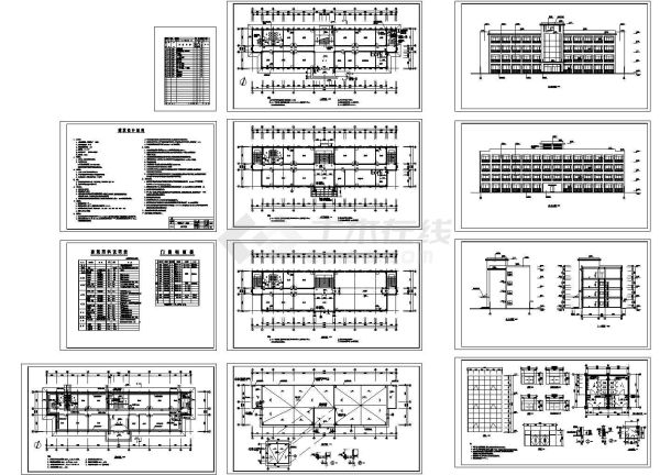 某工厂4层综合楼建筑设计CAD扩出图（含设计说明）-图一