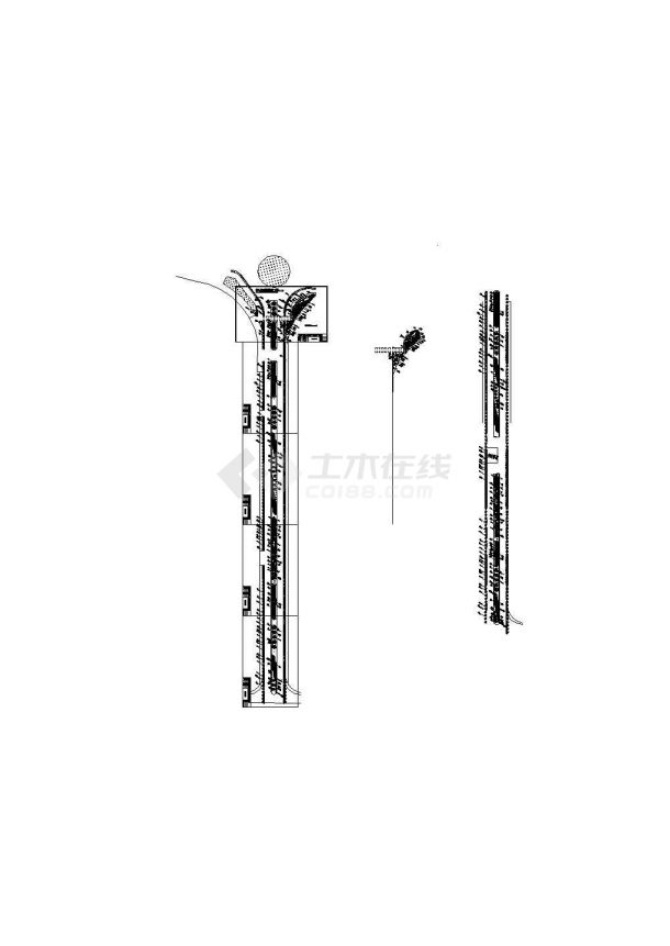 道路中心绿化带10米绿化cad施工图纸（标注详细）-图一