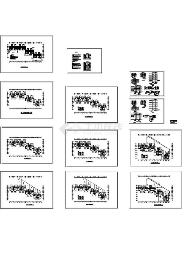 某六层单体住宅楼电气施工cad图，共十二张-图一