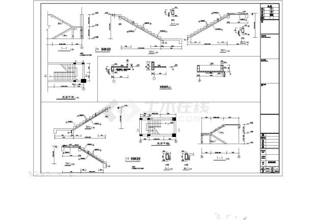 仓库楼梯节点构造CAD施工详图-图一