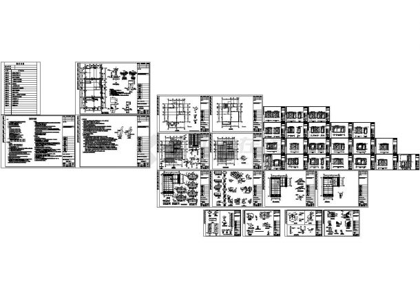 两层薄壁轻钢别墅全套结构设计施工cad图，共三十七张-图一