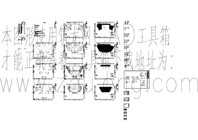 上海某钢框架宾馆结构详细cad设计施工图_图1