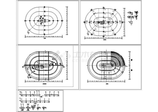 某氧化沟结构设计cad施工图纸-图二