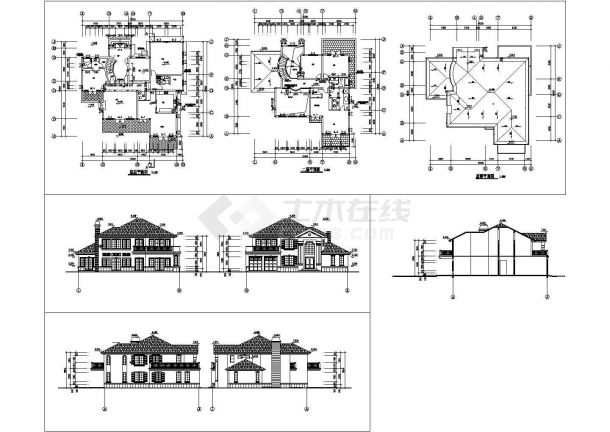 2层：长19.2米 宽18.2米 新农村别墅建筑设计图【平立剖】-图一