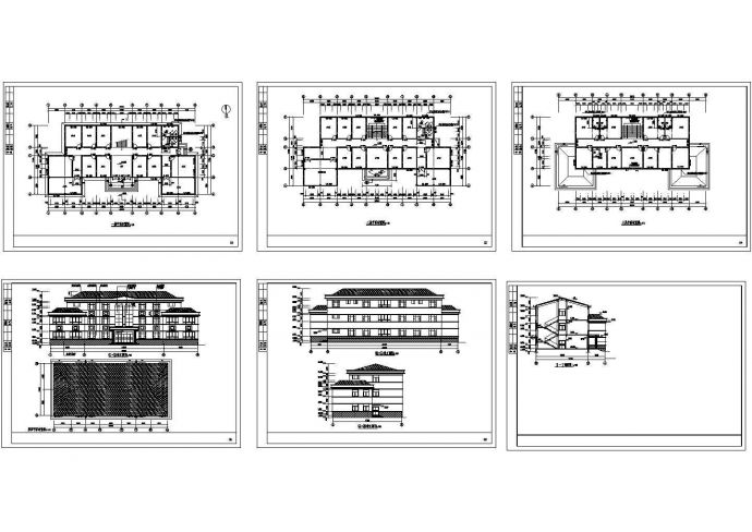 三层欧式办公楼全套建筑设计施工图_图1