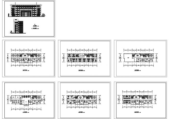 六层办公楼全套建筑设计施工图（带效果图）_图1