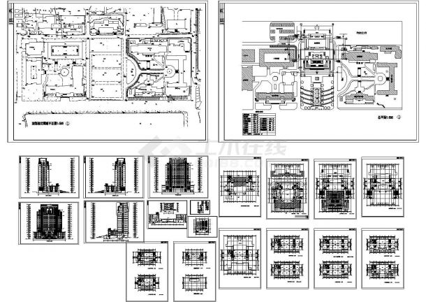 十七层华南理工大学技术科学楼建筑施工cad图，共二十一张-图一