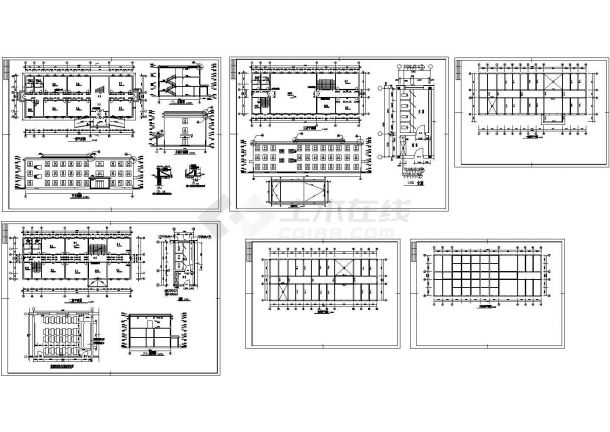 某三层砖混结构综合教学楼建筑方案图（高11米）(CAD，6张图纸)-图一