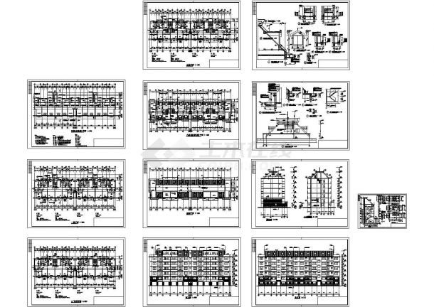 某地六层教师公寓建筑设计CAD全套图纸-图一