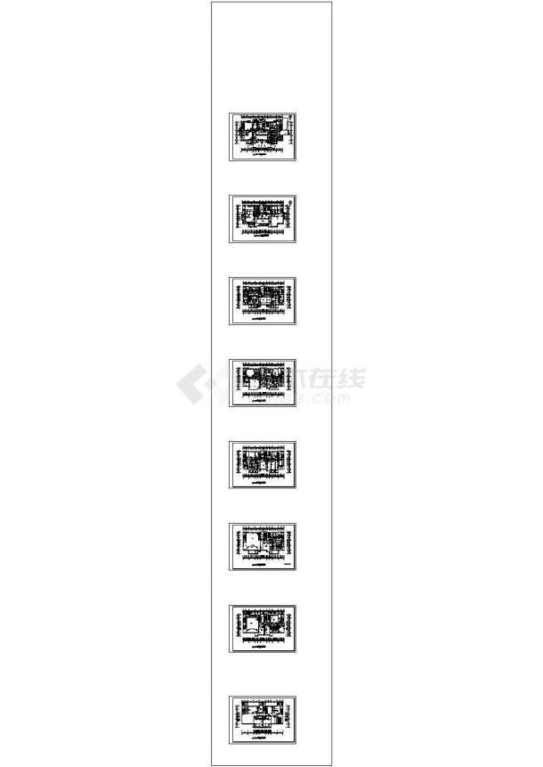 [重庆]八层办公楼集中空调系统设计cad图，共八张-图二