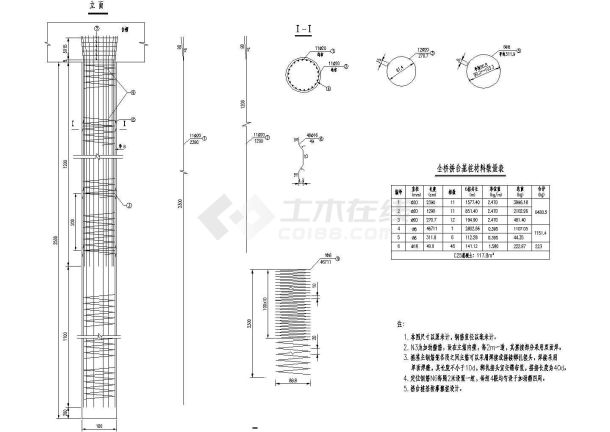 简支空心板梁桥台桩基钢筋布置节点详图设计-图二