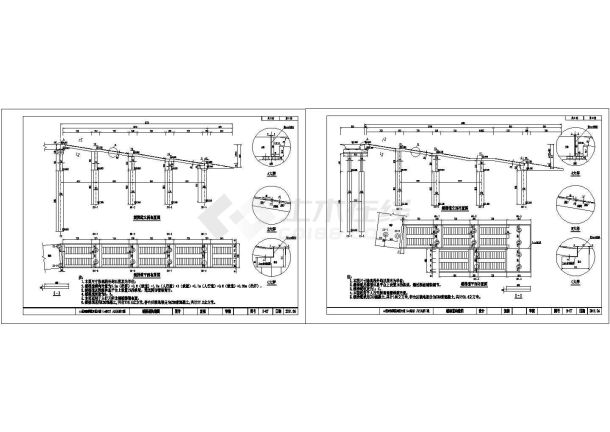 公路人行天桥缓梯道构造节点详图设计-图二