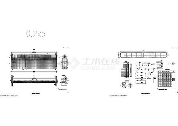 20m预制空心板桥台台身及侧墙钢筋布置节点详图设计-图一