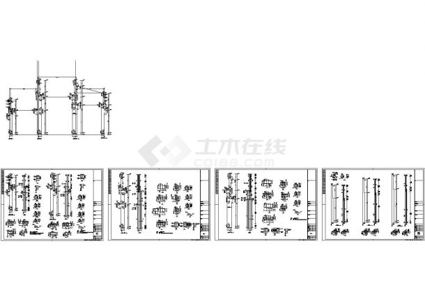 某78米跨钢结构厂房结构cad详细设计图-图一