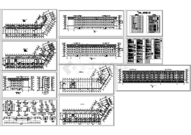某工业区5层宿舍楼建筑设计CAD施工图（含屋面排水图）-图一