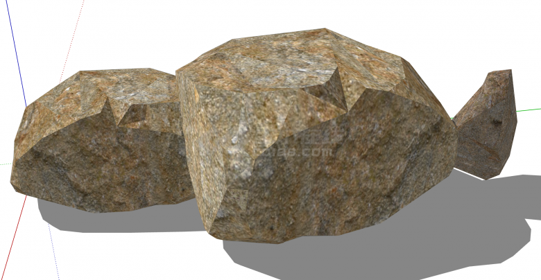 工业风景观石头su模型-图二