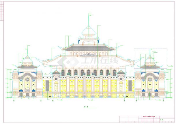 四层新古典风格多功能文化中心建筑施工图-图二