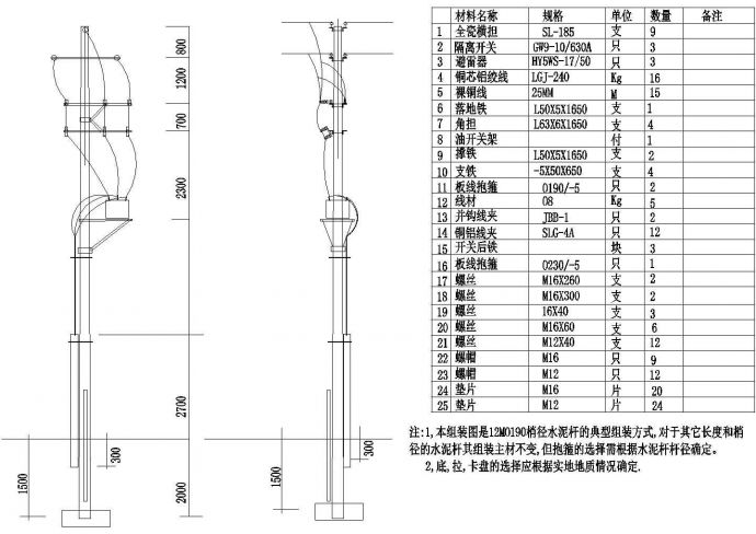 10kV线路设计CAD图纸_图1