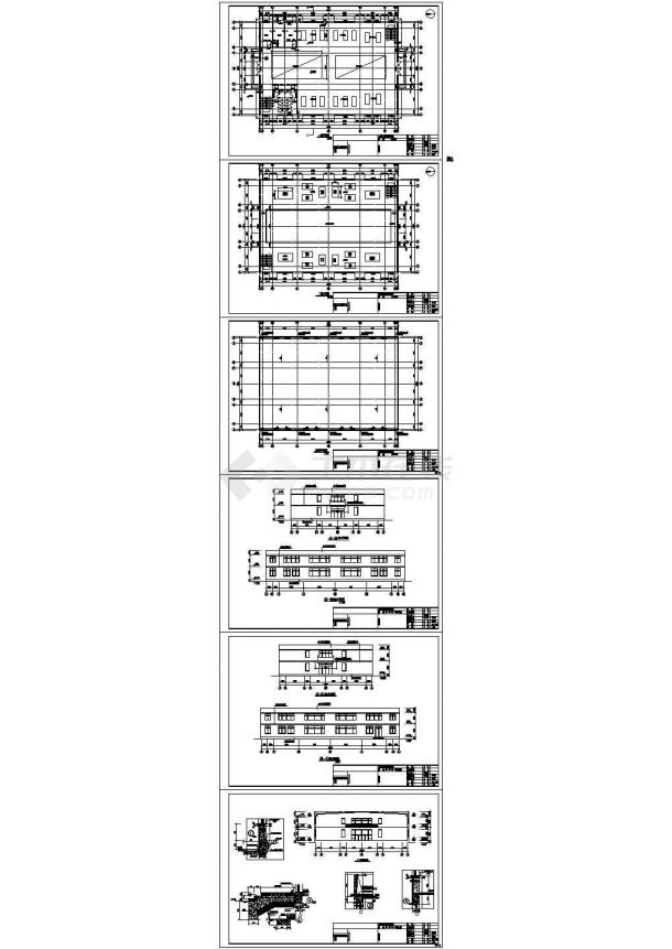 某生活基地室内活动中心建筑结构cad详细设计图-图一