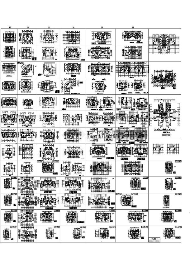 90个住宅户型CAD平面图-图一