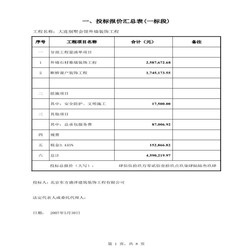 某酒店石材干挂工程量清单综合单价分析表-图一