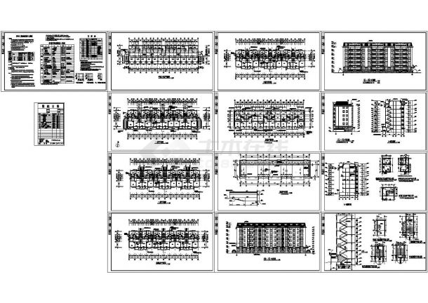 3800平米7层砖混结构建筑设计CAD施工图（含半地下室平面图）-图一