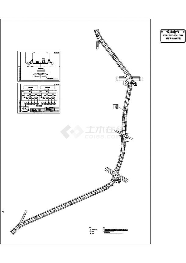 道路线路照明路灯明面图-图一