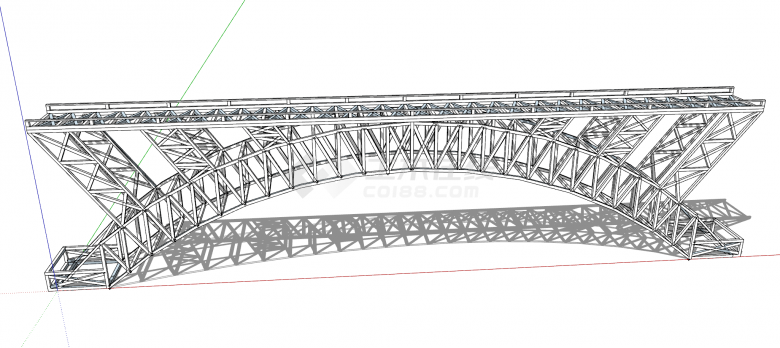 工业风钢制桥梁su模型-图二