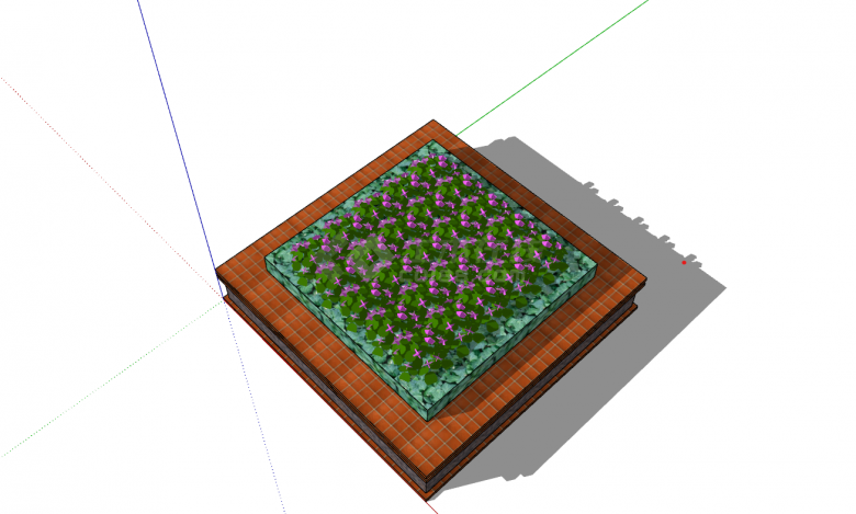 简约方形树池SU模型设计-图二