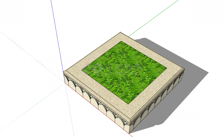住宅景观方形树池SU模型设计-图二