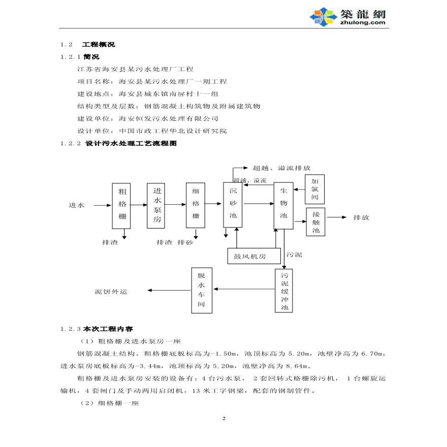江苏某污水处理厂工程招标施工组织设计-图二